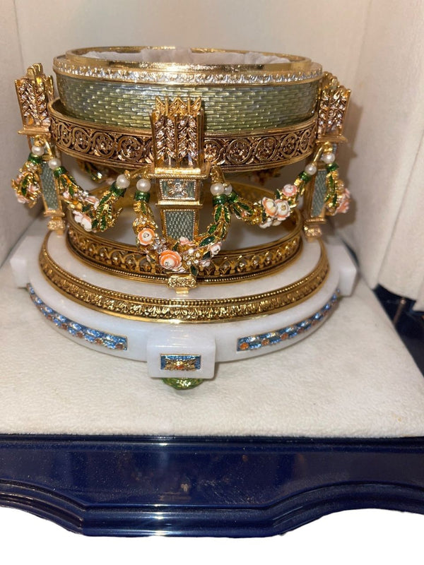 Fabergé Branded Enamel Egg, Love Trophies Design, Late 20th Century.