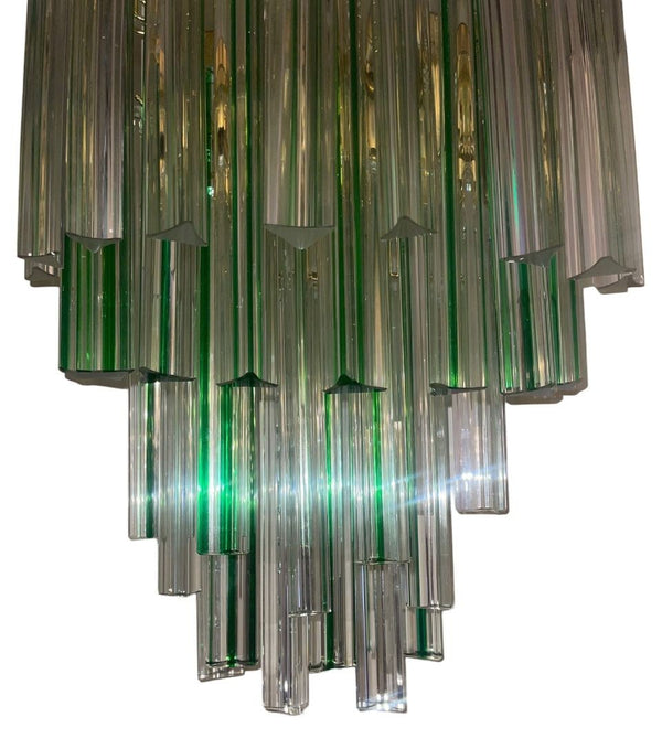 Set of Four Italian 1960's Venini Murano Crystal Tri-Glass Prism Wall Sconces.