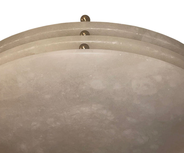 Set of Three Alabaster Flush Mount Ceiling Lights. U.S.A. Mid-20th Century.