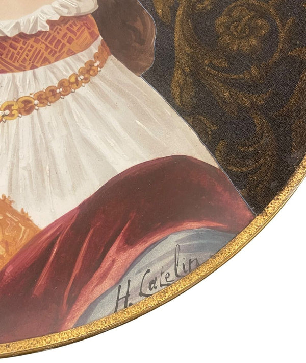 Late 19th Century French B&C Montereau Portrait Charger, Signed H. Catelin.