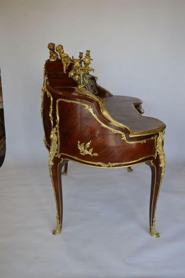 French Palatial Louis XV Gilt Bronze Bureau-Plat Cartonnier '19th Century'