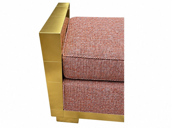 Pair of Paul Evans Cityscape Brass Benches, 1970's.