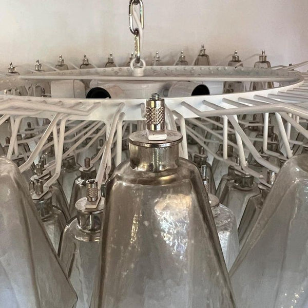 Alberto Donà Light Smoky Murano Poliedri Chandelier, Italy, 1960's.