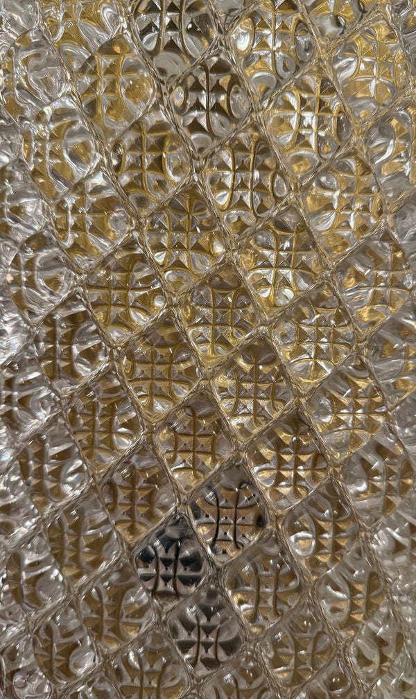 Vintage Single Murano Glass & Brass Wall Sconce. Italy, 1970's.
