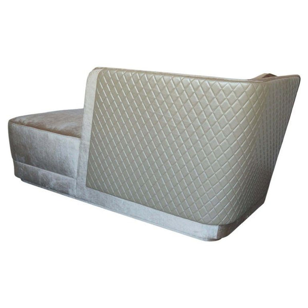 Newly Upholstered Champagne Silk Velvet Chaise Lounge