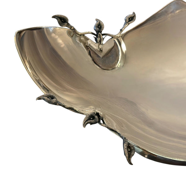 Pair of Damar 925 Sterling Silver Floral Centerpiece Bowls, Turkey, Late 20th C.