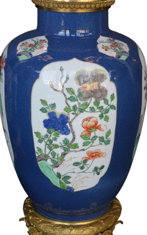 Pair of Mid-19th Century Ormolu-Mounted Chinese Export Porcelain Vases.