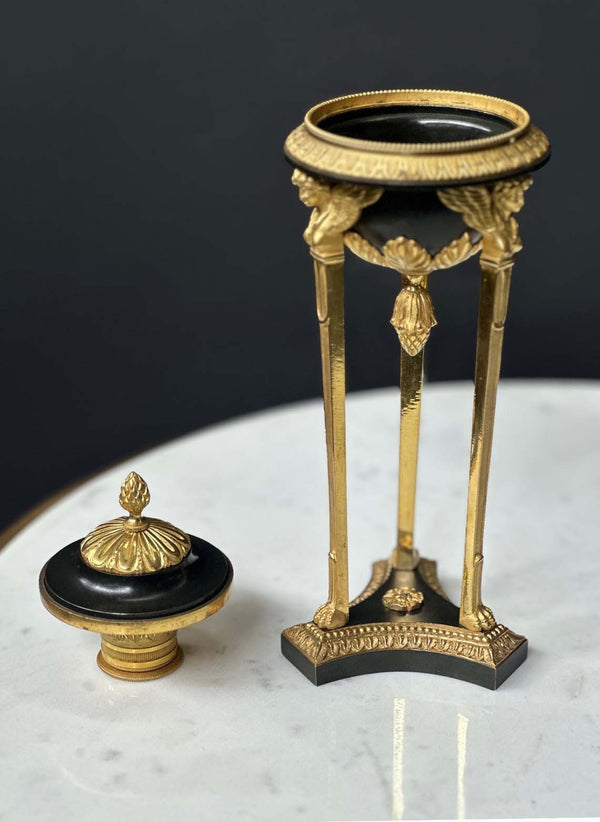French Empire-Style Bronze Reversible Candlesticks
