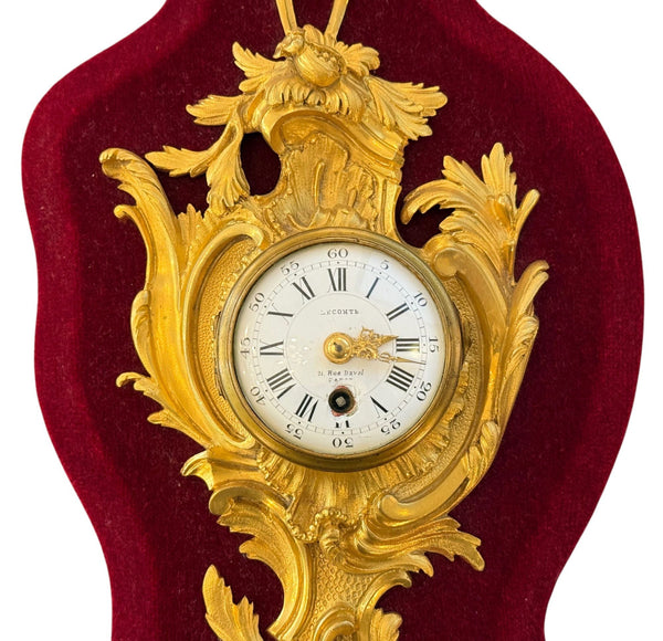 French Louis XV Style Ormolu Cartel Wall Clock by Lecomte, Paris, 19th Century.