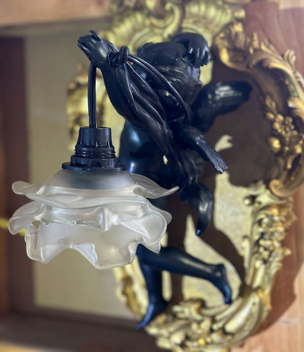 Pair of French 19th Century Gilt Bronze Cherub Sconces in the Manner of François Linke