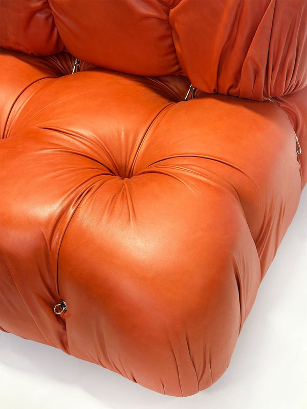 Colorful Mario Bellini Four -Seat Leather Sectional Sofa, 1970's