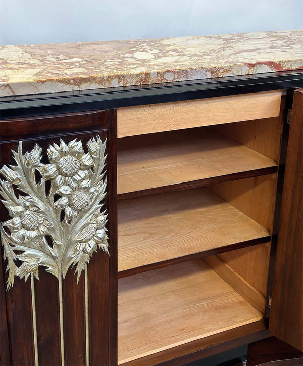 French Art Deco Credenza with Marble Top, c. 1920's