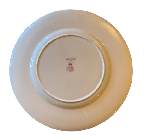 Set of Twelve Royal Worcester England Gilt Dinner Plates for R.H. Macy. New York