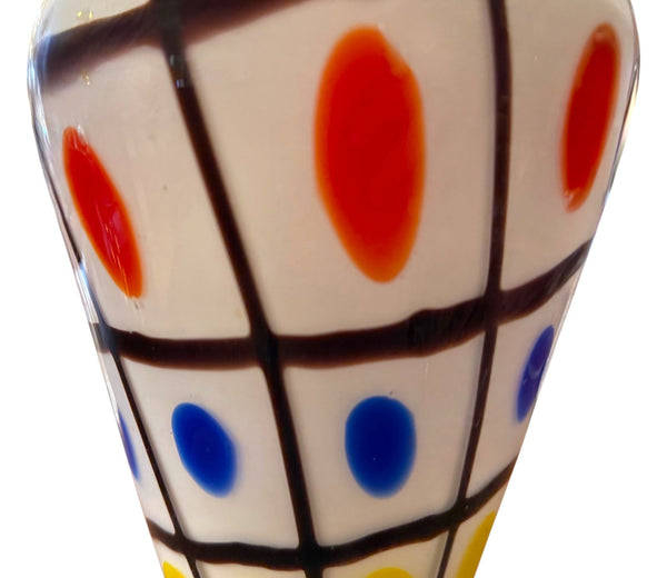 Vintage Italian Murano Polka Dot Art Glass Vase, Mid-20th Century.