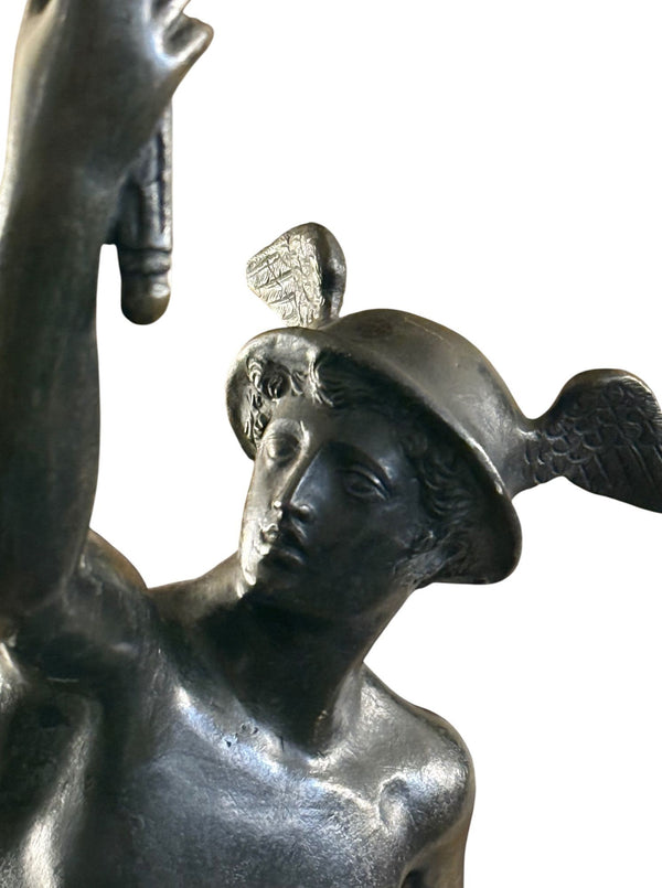 Bronze “Flying Mercury” with Lily Torch, After Giambologna, Italy, 19th Century.