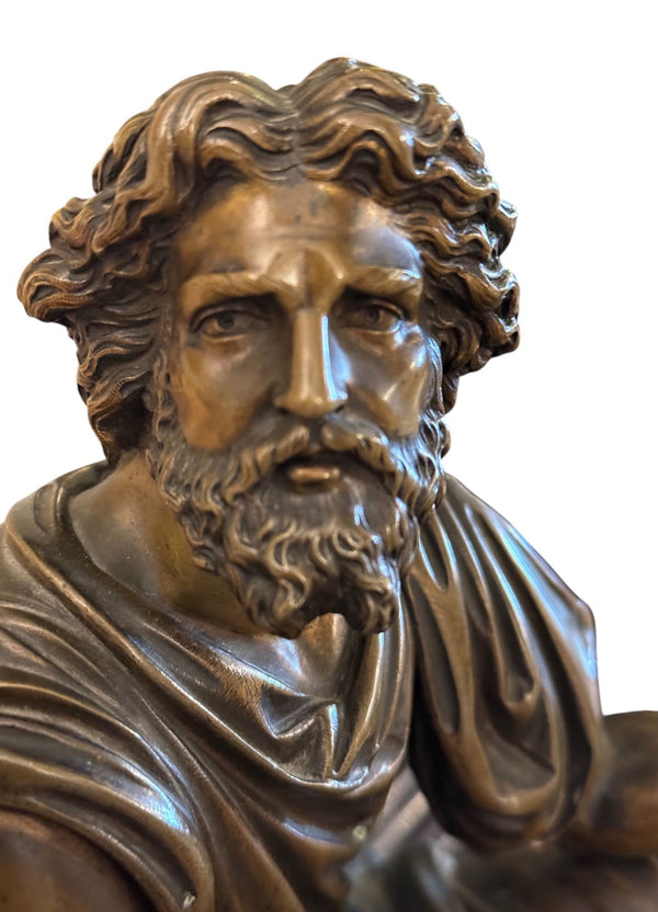 19th Century French Bronze Figure of Ancient Greek Philosopher Zeno of Elea.