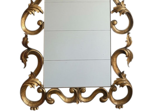 Large Rococo-Style Mirror w/ Gold Frame & Antiqued Mirror. USA, 21st Century