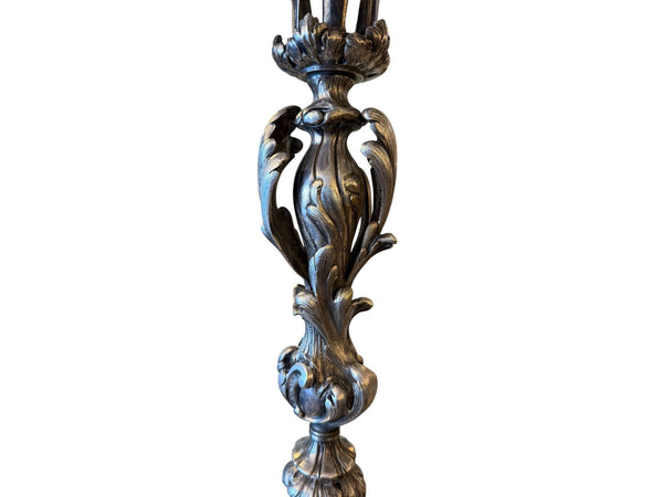 Pair of 19th Century French Silver-Plated Bronze Candelabras