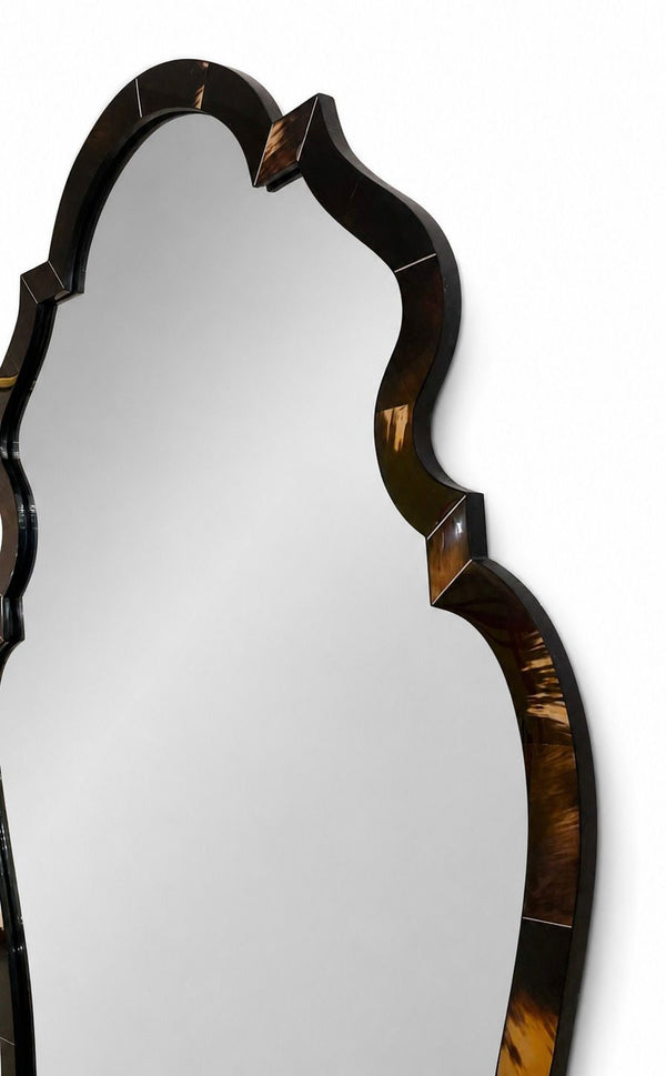 Karl Springer Chippendale-Style Horn Wall Mirror. U.S.A. Late 20th Century.