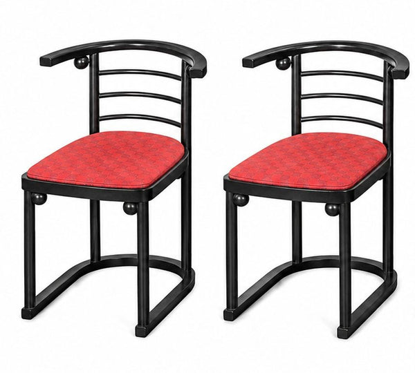 Set of Four Josef Hoffmann Fledermaus Style Chairs. Austria, 20th Century.