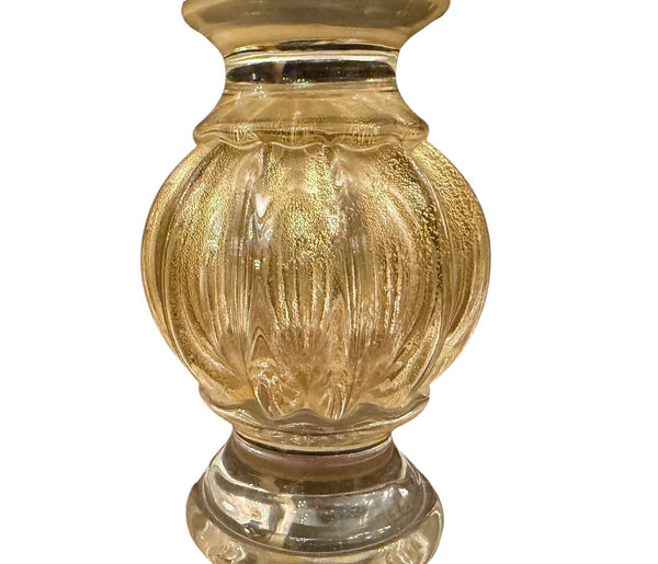 Large Italian Murano Gold Fleck Glass Vase, 20th Century