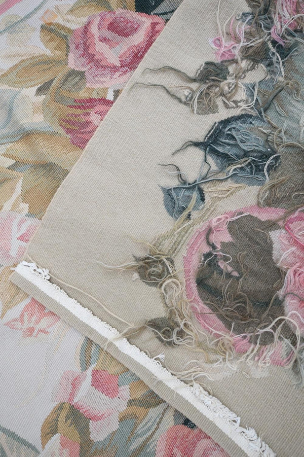 French Aubusson Runner with Floral Details, c. 1900's