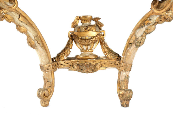 French Late 18th Century Louis XV Style Gilt-Wood Console w/ Marble Top