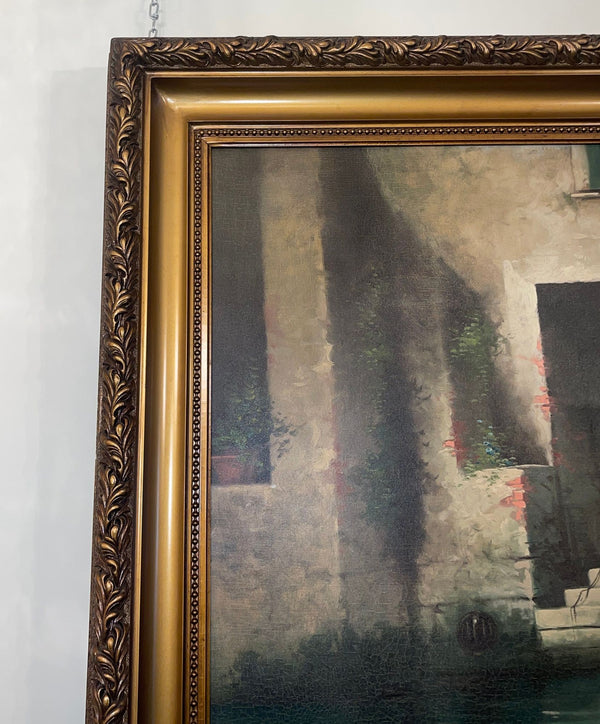 Large Venetian Canal Scene by Castiglioni, circa 1904. Italy.