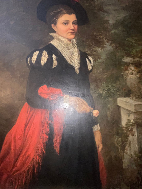 Portrait of an Elegant French Lady. 19th Century.