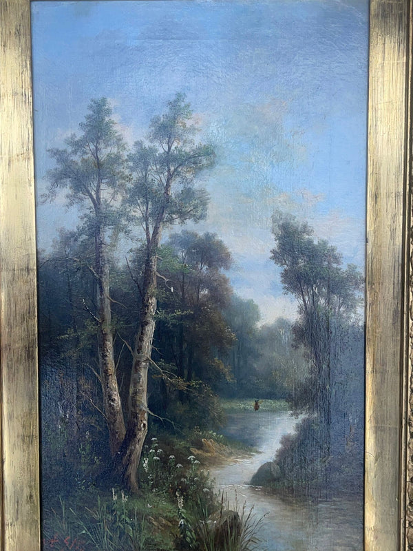 Pair of Late 19th Century Signed Ada Stone Landscape Paintings. United Kingdom.