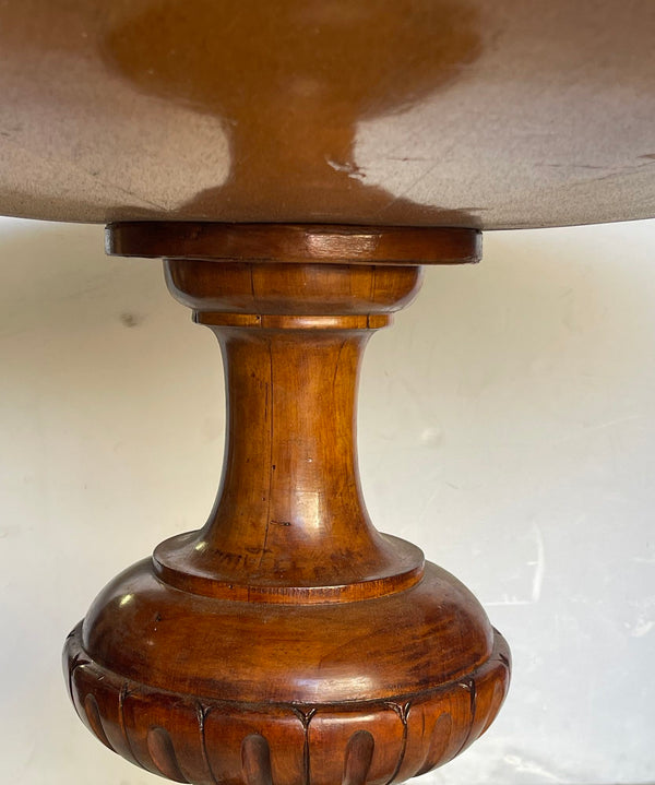 Early 20th C. French Regency-Style Round Maple & Walnut Table w/ Sunburst Inlay