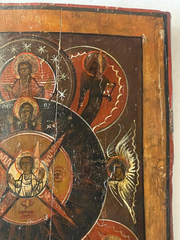 Rare 19th Century Russian Icon Depicting the All-Seeing Eye of God