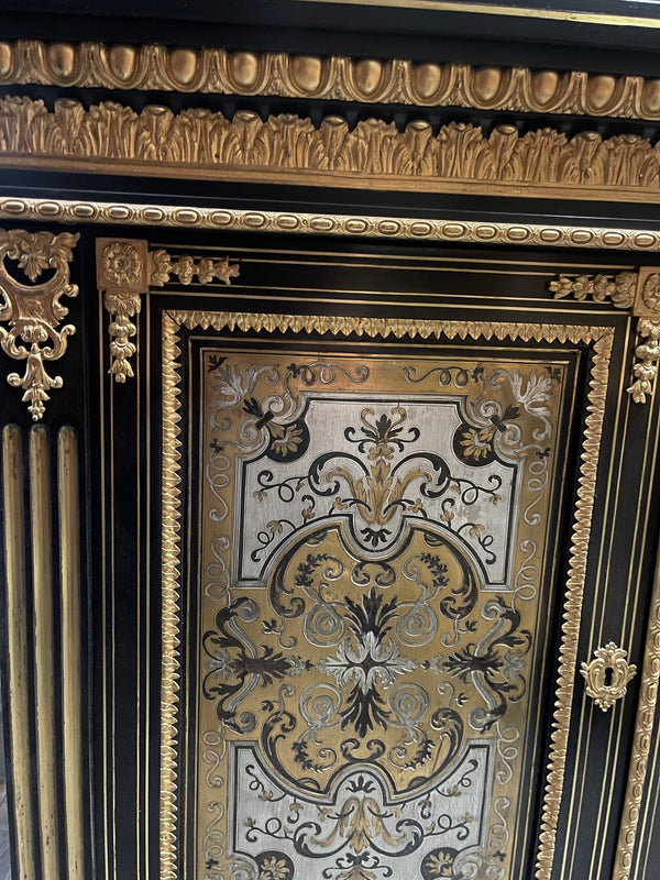 19th C. French Louis XIV Style Ormolu-Mounted Marquetry Cabinet by Henry Dasson