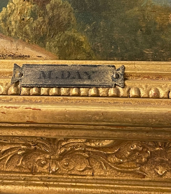 Late 19th Century Pair of European Castle Landscape Paintings by M. Day