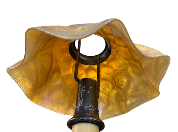 Louis Comfort Tiffany Favrile Glass Candle Lamp. Early 20th Century.