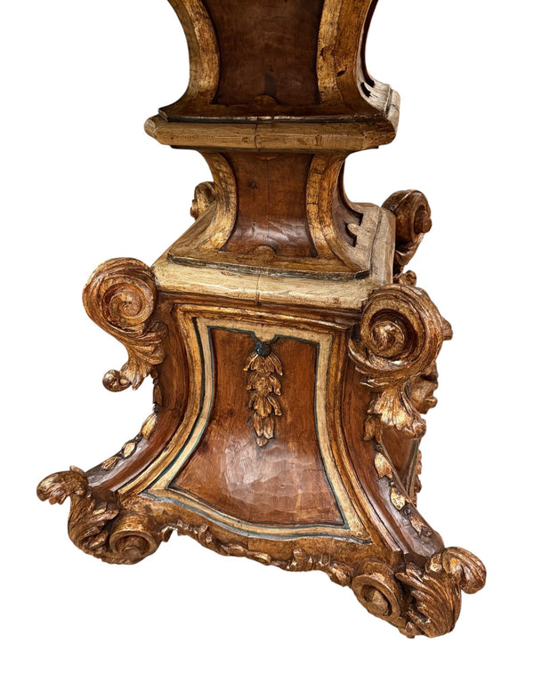 Late 19th Century Italian Carved Wood Base & Malachite Top Center Table