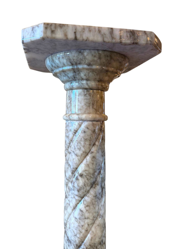 Pair of Italian Slender Marble Pedestals, 20th Century
