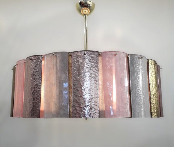 Vintage Italian Brass & Murano Glass Chandelier