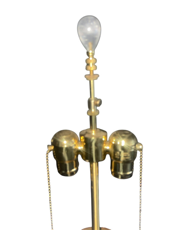 Set of Four Italian Rock Crystal & Giltwood Table Lamps 22-K Gold Leaf. 1980's.