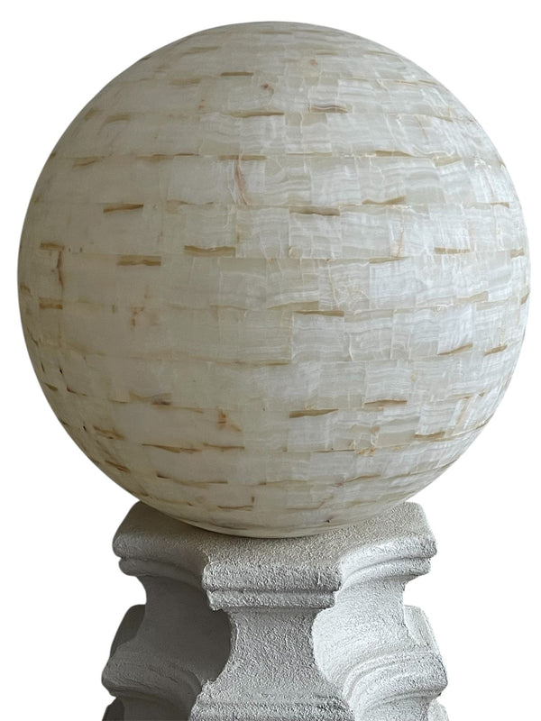 Oversized Pair of Onyx Floor Lamps with Sculptural Base. U.S.A. 1980's