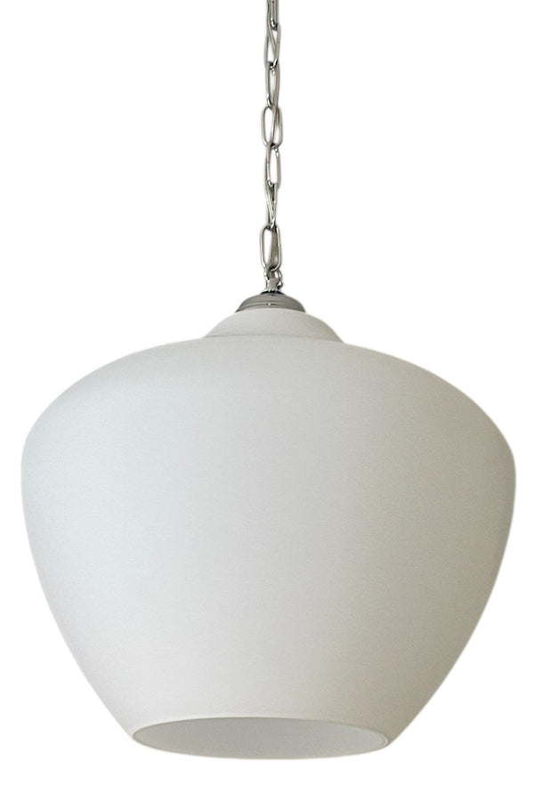 Set of Six Italian Murano Milky White Glass Pendants, 1980's.