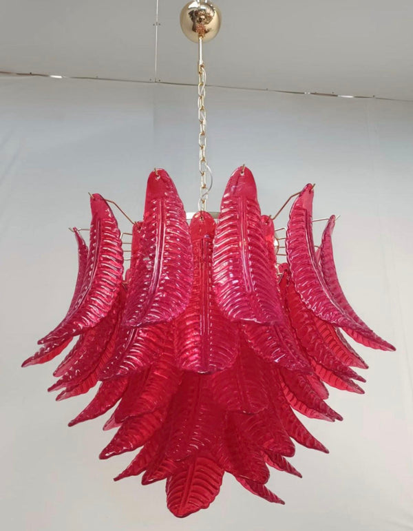 Vintage Italian Red Chandelier by La Murrina, c. 1960's