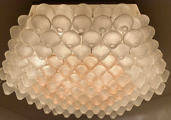 Lovely Vintage Murano Glass Flush Mount / Made in Italy, 1960's.