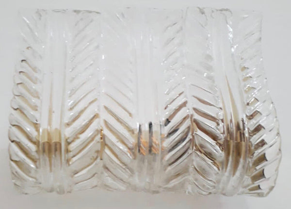 Set of Fourteen Sconces w/ Clear Murano Glass Leaves by Maria Maggi Italy 1990's