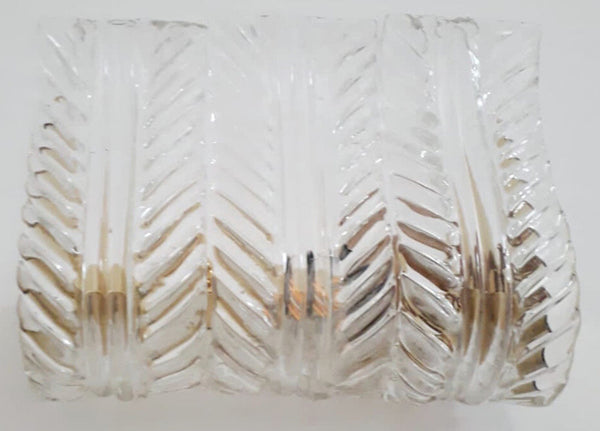 Set of Twelve Sconces w/ Clear Murano Glass Leaves by Maria Maggi. Italy 1990's