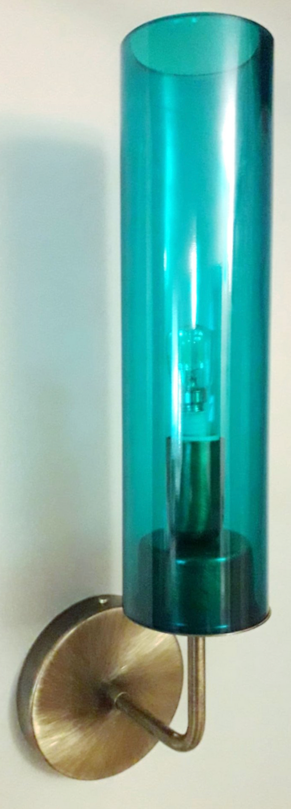 Nine Sconces with Blue Murano Glass Tubes Style of Agne Jakobsson. Italy, 1970's