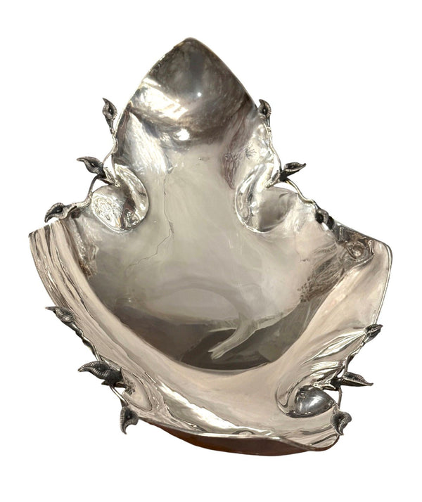 Pair of Damar 925 Sterling Silver Floral Centerpiece Bowls. Turkey.
