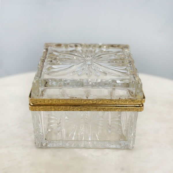 Set of Two Late 19th Century Baccarat Bronze & Glass Boxes