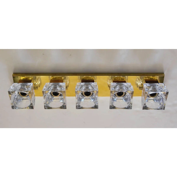 Set of Four Sconces with Sciolari Murano Glass Cubes Italy, 1960's.