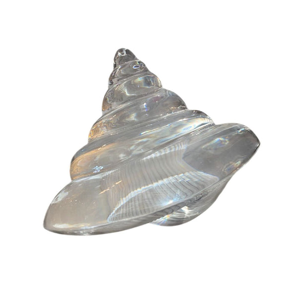 Late 20th Century Baccarat Crystal Nautilus Shell Sculpture, France.